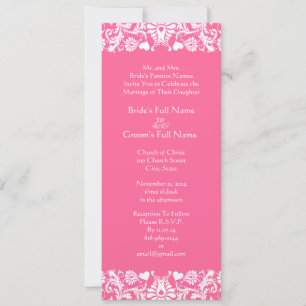 Invitación a la boda de Damasco Rosado