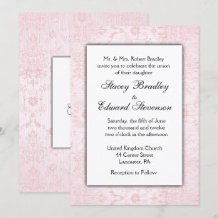 Invitación a la boda de Damasco Rosado