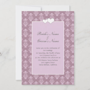 Invitación a la boda de Damasco Rosado