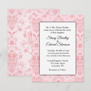 Invitación a la boda de Damasco Rosado