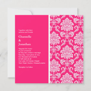 Invitación a la boda de Damasco Rosado caliente