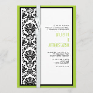 Invitación a la boda de Damask Bow con Green
