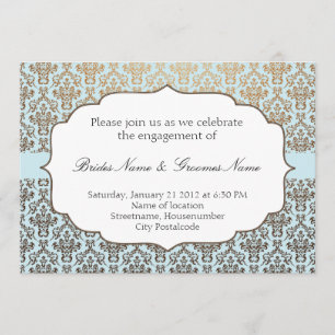 Invitación a la boda de Damask clásica