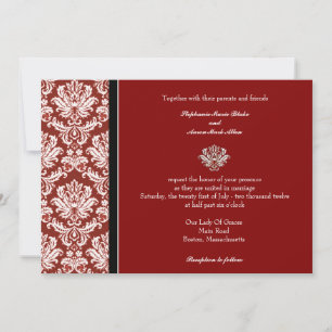 Invitación a la boda de Damask Classic en Borgoña