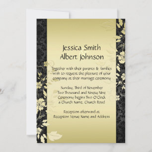 Invitación a la boda de Damask con la flor de cere