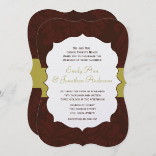Invitación a la boda de Damask de Chartreuse Borgo