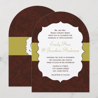 Invitación a la boda de Damask de Chartreuse Borgo