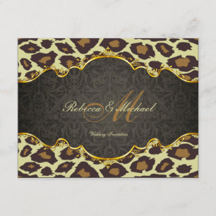 Invitación a la boda de Damask Leopard