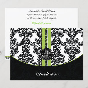 invitación a la boda de damask lime