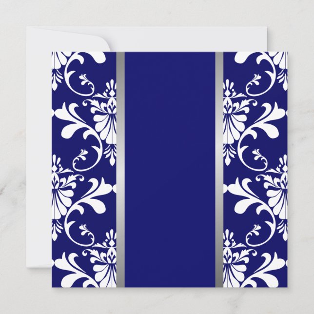 Invitación a la boda de Damask y Ribbon (Anverso)