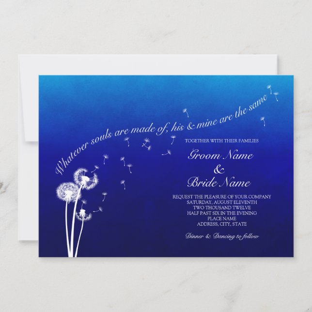 Invitación a la boda de Dandelion (Anverso)