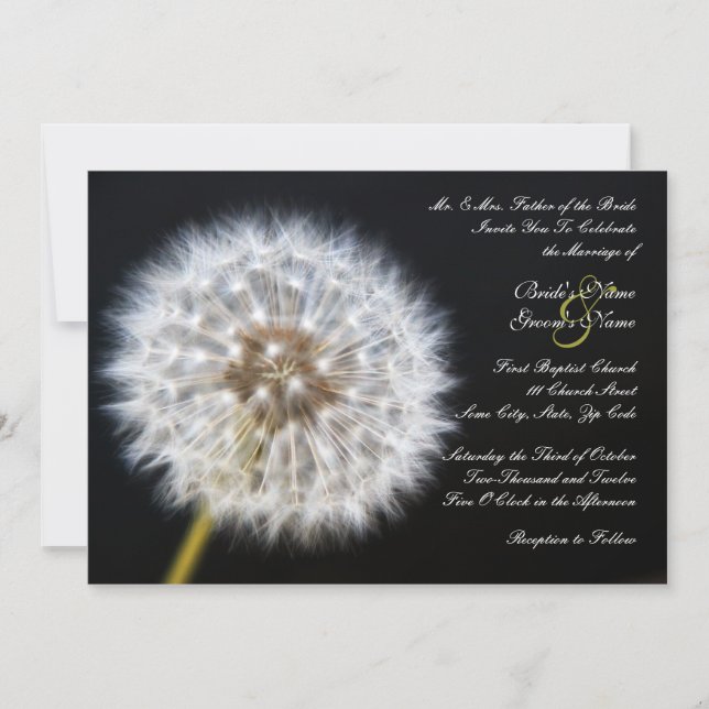 Invitación a la boda de Dandelion (Anverso)