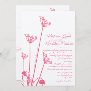 Invitación a la boda de Dandelion Wildflower Pink