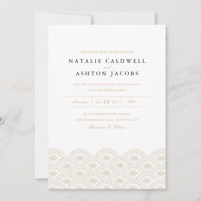 Invitación a la boda de Deco Seigaiha (Anverso)