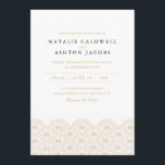 Invitación a la boda de Deco Seigaiha<br><div class="desc">Elegante diseño boda inspirado en el oro y el blanco de Shelby Allison. Vea la colección Deco Seigaiha para ver los elementos coincidentes con este diseño,  incluyendo invitaciones,  tarjetas rsvp,  pegatinas y más.</div>