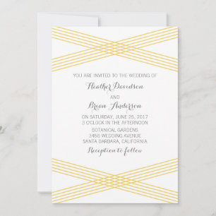 Invitación a la boda de decoración moderna amarill