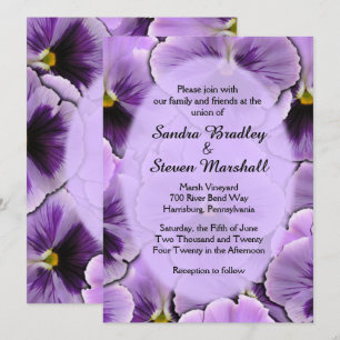 invitación a la boda de deletPurple Pansy
