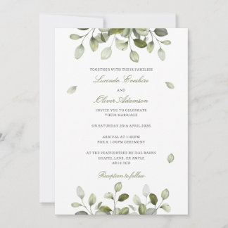 Invitación a la boda de Delicate Sage Eucalyptus