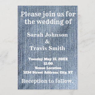 Invitación a la boda de Denim y Lace