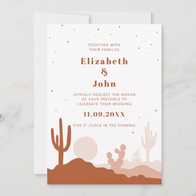 Invitación a la boda de DESERT (Anverso)