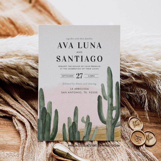 Invitación a la boda de Desert Cactus (Subido por el creador)