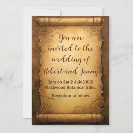 Invitación a la boda de desplazamiento de fantasía