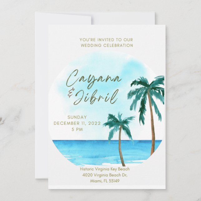 Invitación a la boda de destino (Anverso)
