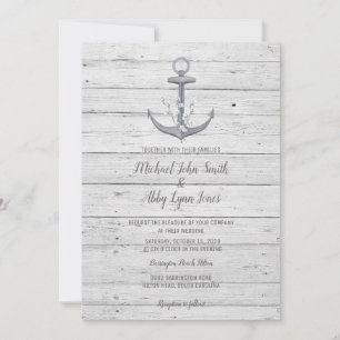 Invitación a la boda de destino de Beach Anchor