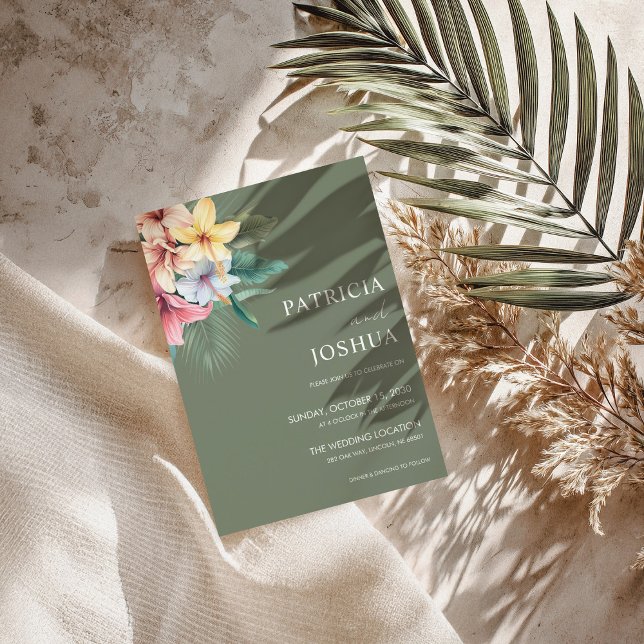 Invitación a la boda de destino de Hibiscus Tropic (Subido por el creador)