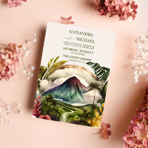 Invitación a la boda de destino de la acuarela en 