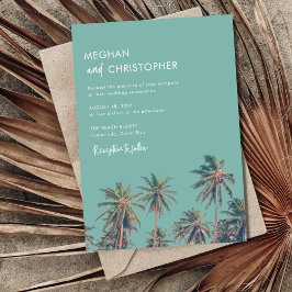 Invitación a la boda de destino de la foto simple