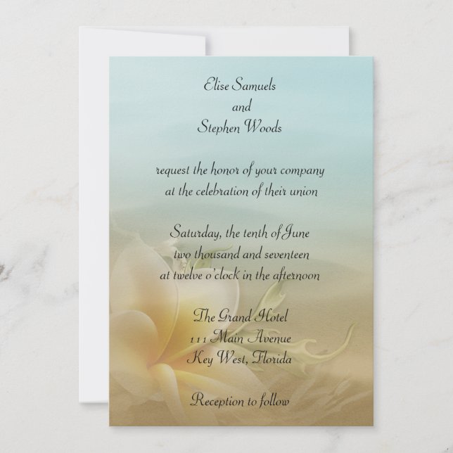 Invitación a la boda de destino de la playa (Anverso)