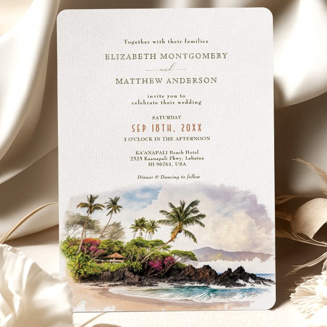 Invitación a la boda de destino de la playa de Mau (Subido por el creador)