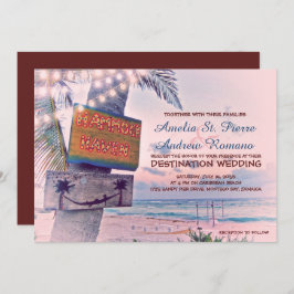 Invitación a la boda de destino de la playa de Str