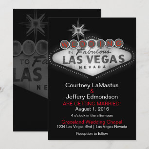 Invitación a la boda de destino de Las Vegas