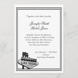 Invitación a la boda de destino de Las Vegas