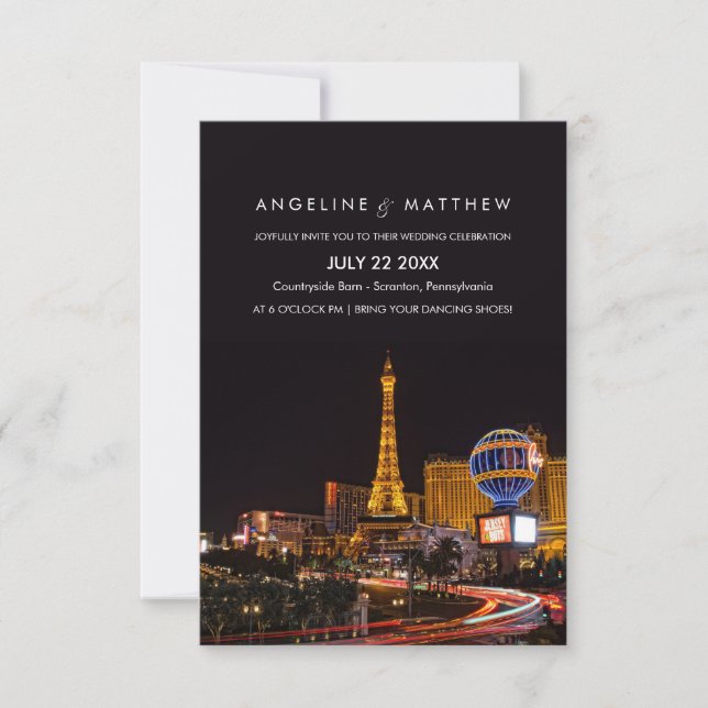 Invitación a la boda de destino de Las Vegas (Anverso)