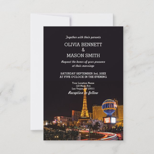 Invitación a la boda de destino de Las Vegas (Anverso)