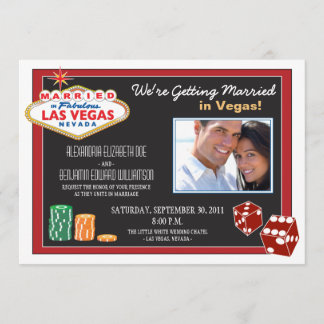 Invitación a la boda de destino de Las Vegas (rojo