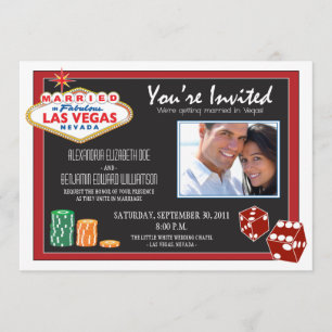 Invitación a la boda de destino de Las Vegas (rojo