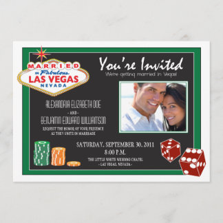 Invitación a la boda de destino de Las Vegas (verd