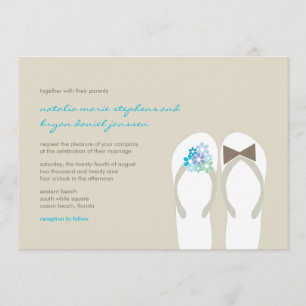 Invitación a la boda de destino de los Flip Flops 