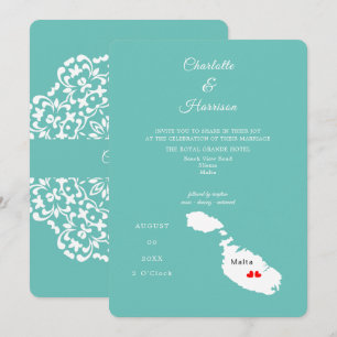 Invitación a la boda de destino de Malta