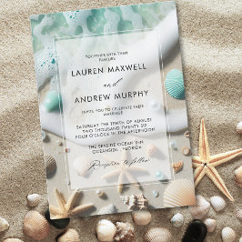 Invitación a la boda de destino de Ocean Sand Beac