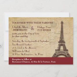Invitación a la boda de destino de París