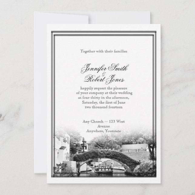 Invitación a la boda de destino de San Antonio (Anverso)