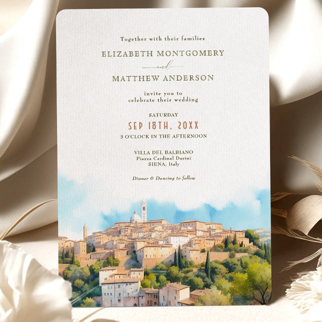 Invitación a la boda de destino de SIENA Italia (Subido por el creador)