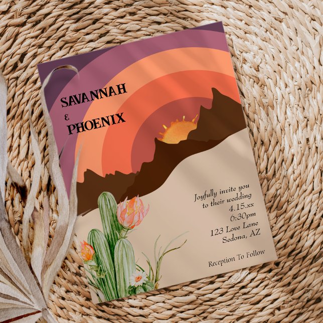 Invitación a la boda de destino del atardecer desi (Subido por el creador)