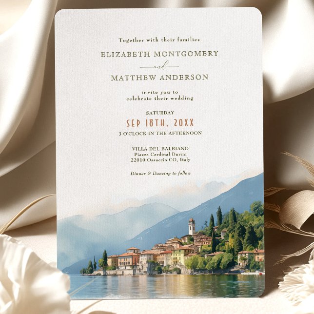 Invitación a la boda de destino del Lago Como Ital (Subido por el creador)