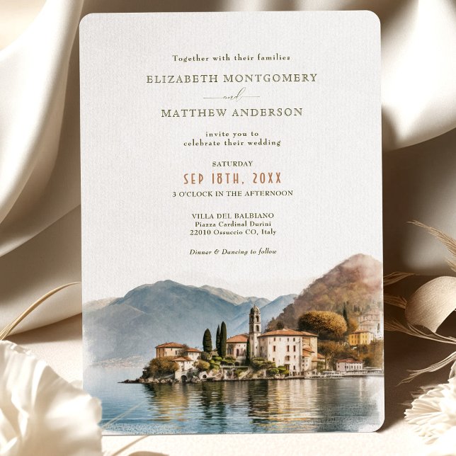 Invitación a la boda de destino del Lago Como Ital (Subido por el creador)